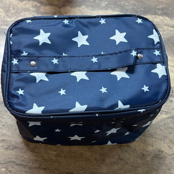 Navy Star Print cosmetic bag - Picture 1 of 5